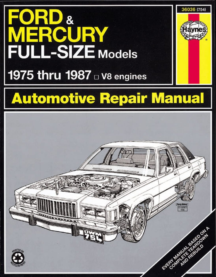 Ford LTD & Mercury Marquis (75-82), Ford Custom 500, Country Squire, Crown Victoria & Mercury Colony Park (75-87), Ford LTD Crown Victoria & Mercury ... Haynes Repair Manual (Haynes Repair Manuals)