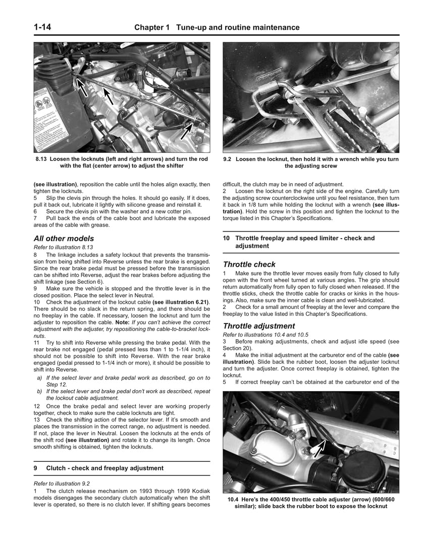 Yamaha Kodiak & Grizzly 2-Wheel & 4-Wheel Drive 386cc 401cc 421cc 595cc & 660cc (93-05) Haynes Repair Manual