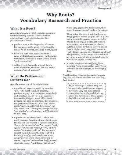 Starting with Prefixes and Suffixes (Getting to the Roots of)