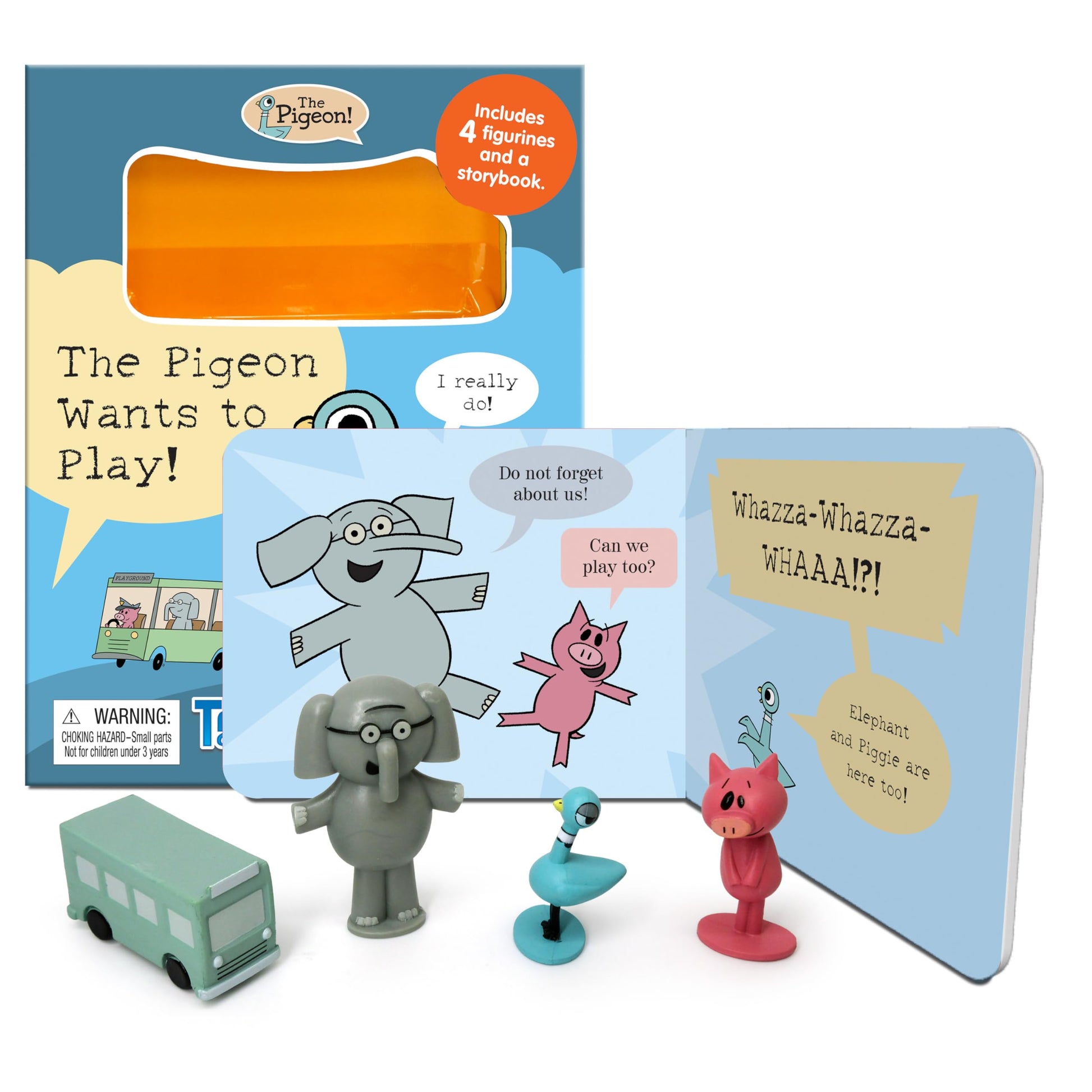 Hidden Pigeon Company Mo Willems Tattle Tales - Activity Books for kids, 12-page storybook, 4 figurines