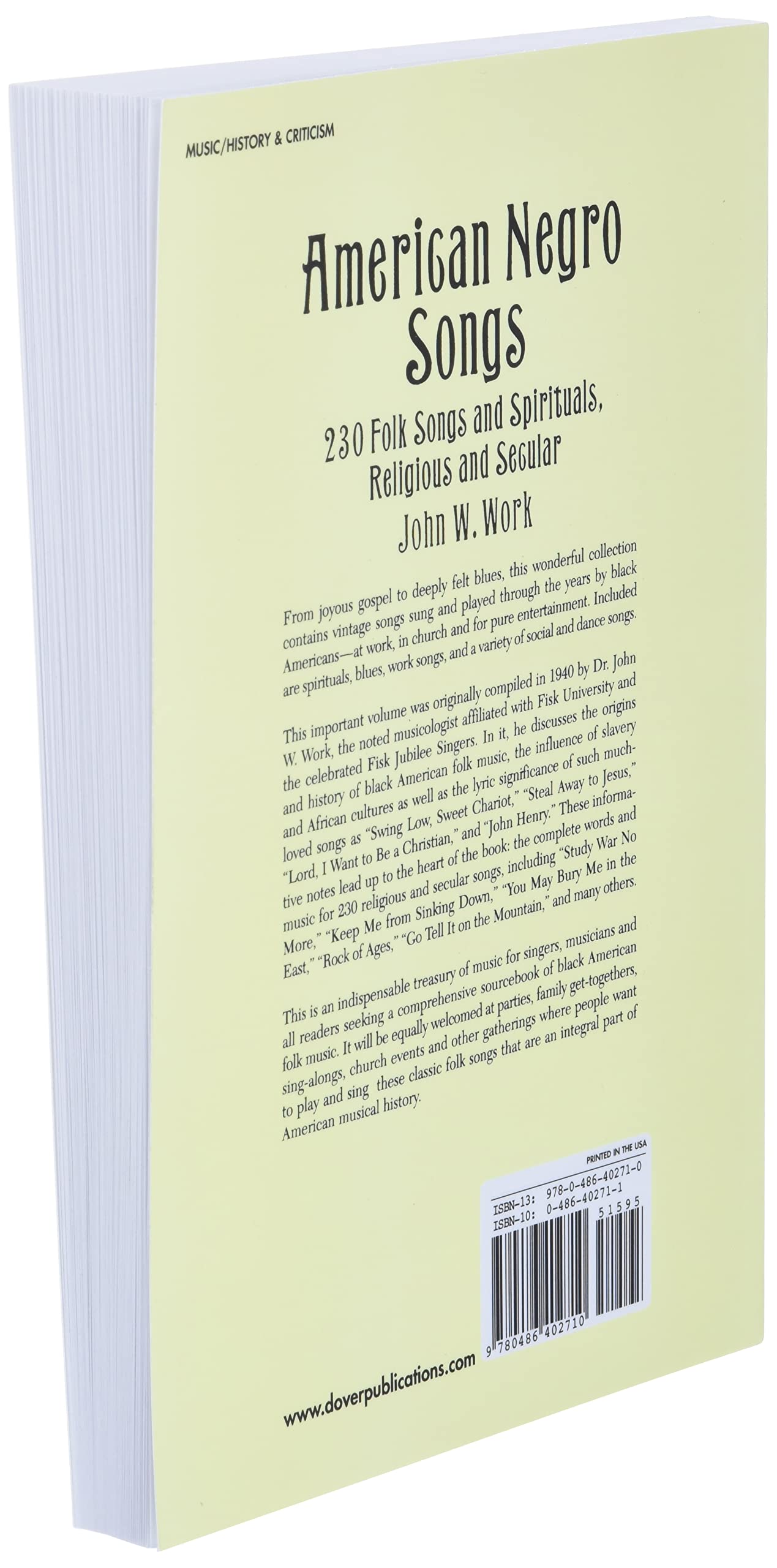 American Negro Songs: 230 Folk Songs and Spirituals