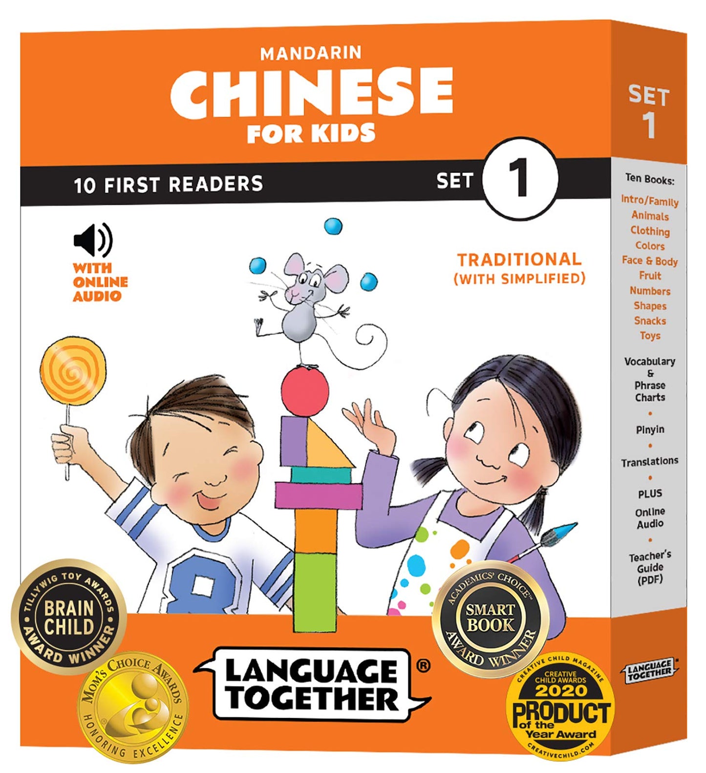 Chinese for Kids Set 1: First Readers Box Set - 10 Beginning Readers with Online Audio  Build Early Confidence for Ages 3-8 (Traditional Chinese - Pinyin Edition) Language Together