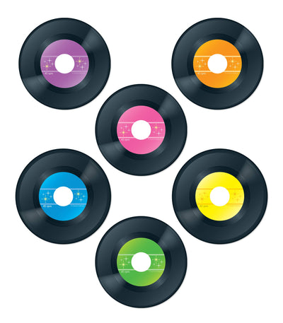 Carson Dellosa 45-Piece Colorful Vinyl Records Bulletin Board Cutouts, Colorful Vinyl Records Cut outs for Bulletin Board, Paper Records, Music Classroom Décor, Record Party Decorations