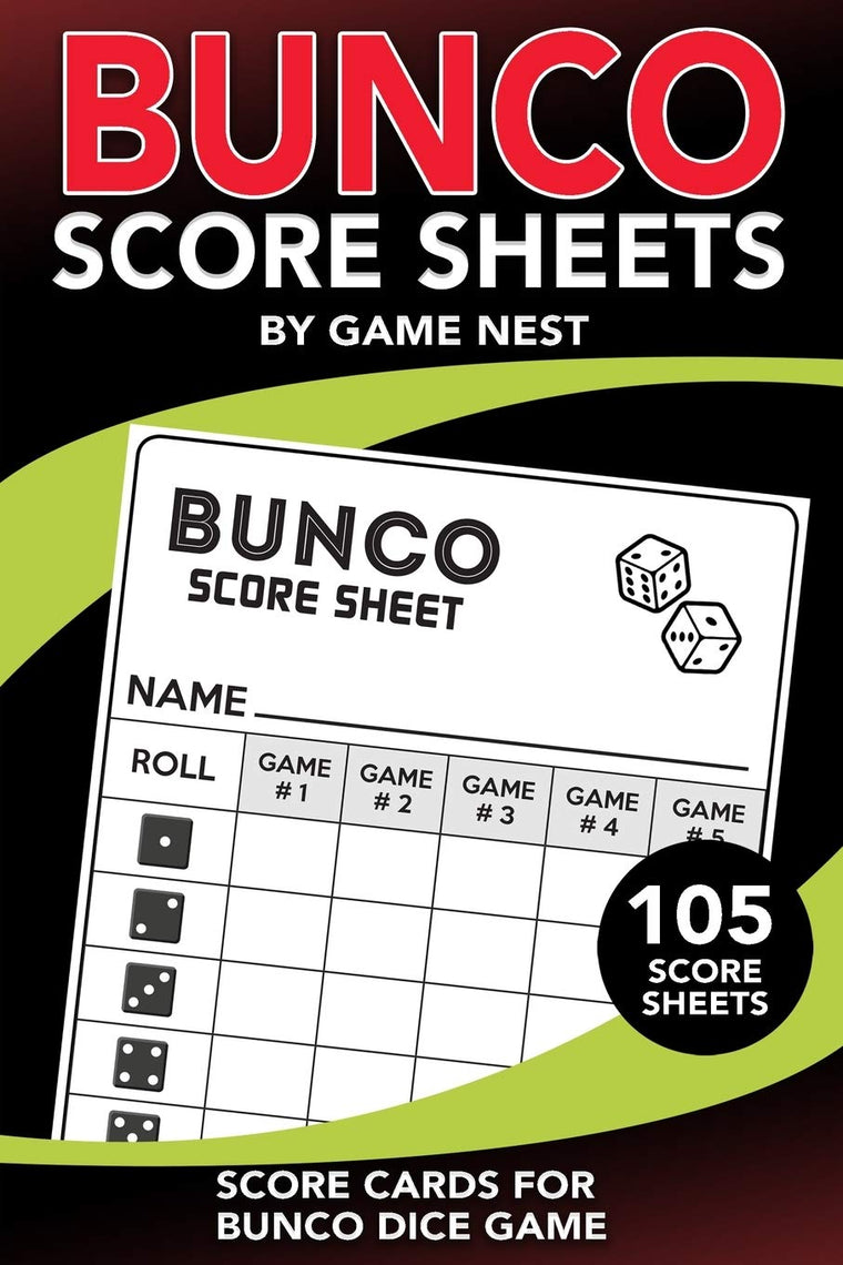 Bunco Score Sheets: 105 Score Keeping Pads  Bunco Dice Game Kit Book (Small 6" x 9 Score Cards)