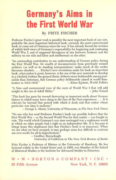 Germany's Aims in the First World War by Fritz Fischer