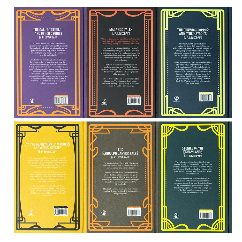 The H.P. Lovecraft 6 Book Hardback Collection Set (Macrabre Tales, Stories of the Dreamlands, The Randolph Carter Tales,The Call of Cthulhu & Other Stories)
