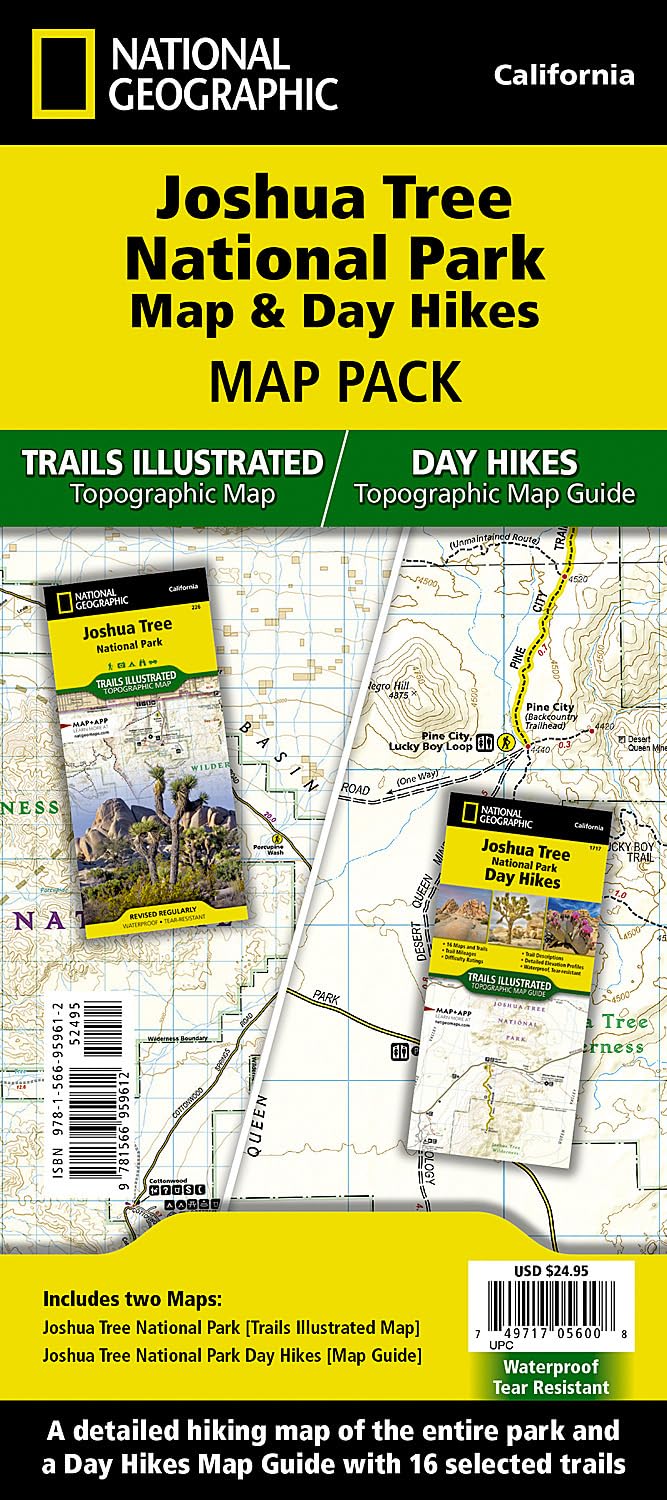 Joshua Tree Day Hikes and National Park Map [Map Pack Bundle] Map (National Geographic Trails Illustrated Map)