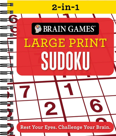 Brain Games 2-in-1 - Large Print Sudoku: Rest Your Eyes. Challenge Your Brain.