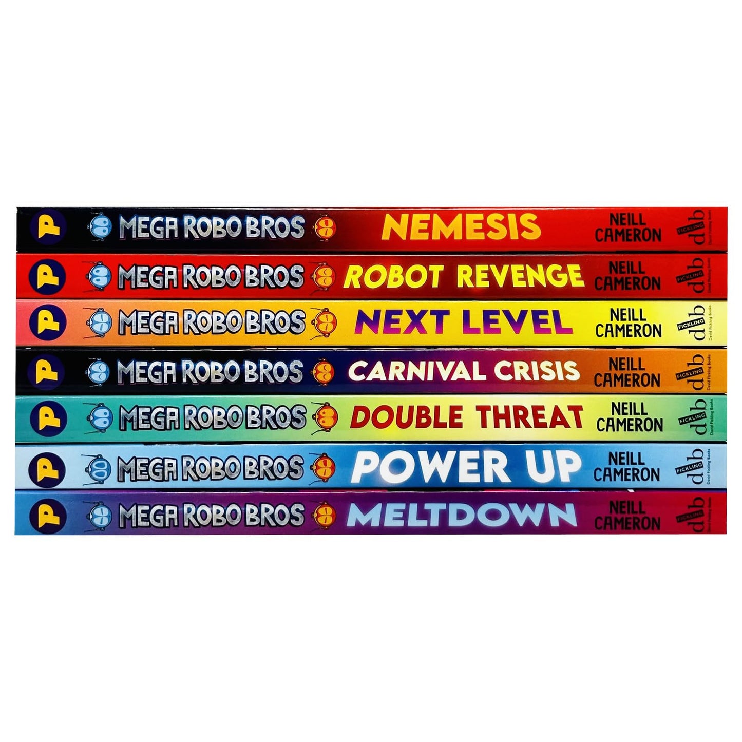 Mega Robo Bros Series Volume 1-7 Books Collection Set By Neil Cameron(Meltdown, Power Up, Double Threat, Carnival Crisis, Next Level, Robot Revenge & Nemesis)