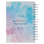 Christian Art Gifts Journal w/Scripture for Women Be Still Psalm 46:10 Bible Verse Watercolor Teal Pink Purple Laurel 192 Ruled Pages, Large Hardcover Notebook, Wire Bound
