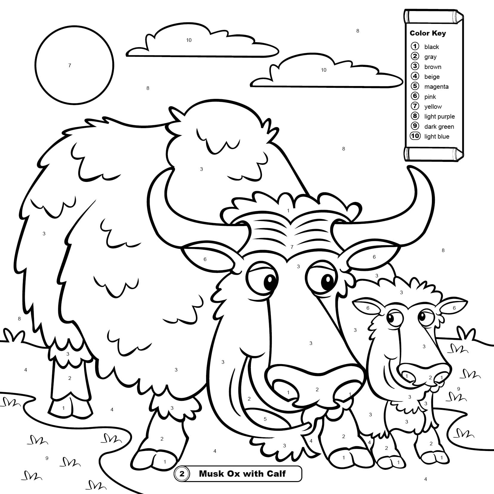 Color by Number: At the Zoo - Coloring Books for Kids 4-6 Years, Old Super Thick Pages, Tear-Out for Display