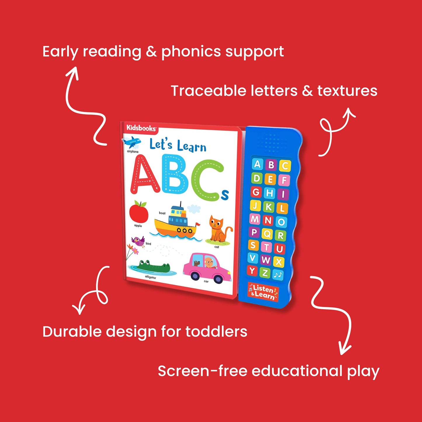 Lets Learn ABCs - Interactive Toddler Sound Book with 27 But
