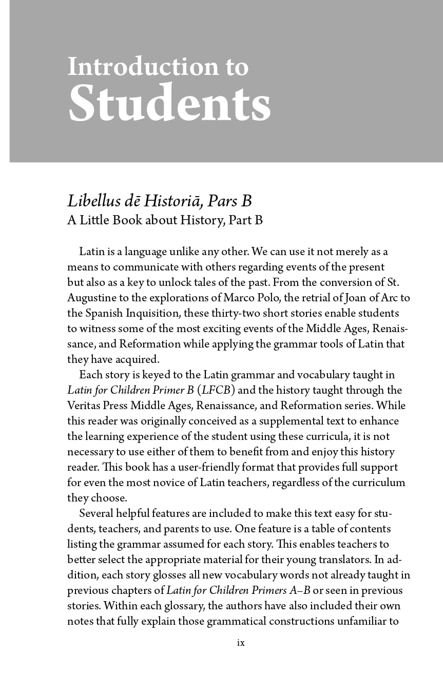 Latin for Children, Primer B History Reader (English and Latin Edition)