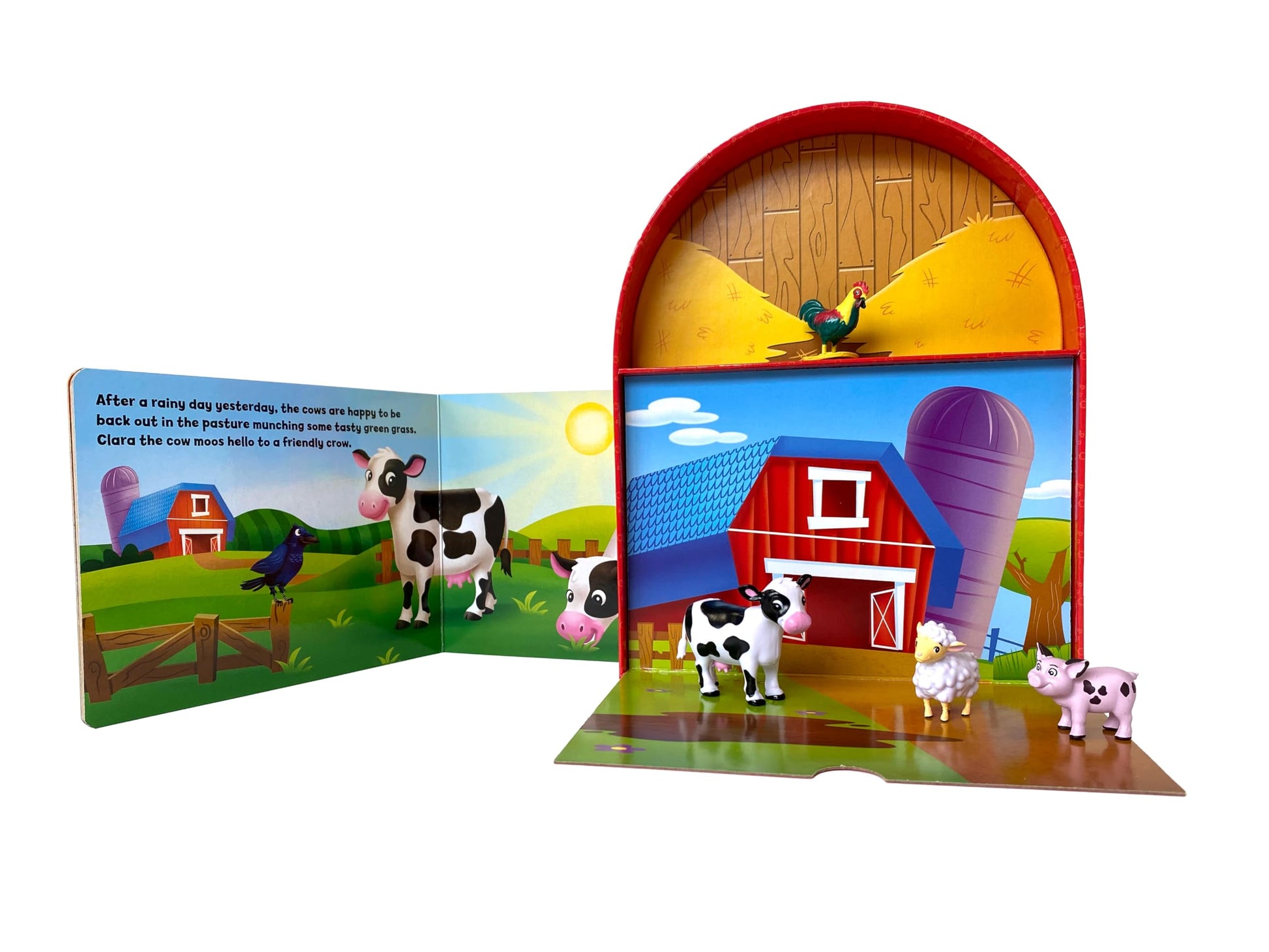 Phidal Farmyard Farms My Mini Busy Books - Activity Books for kids, 10-page storybook, 4 figurines, a foldable play mat