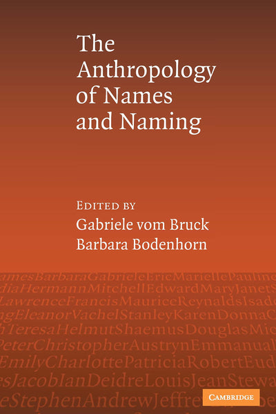 An Anthropology of Names and Naming
