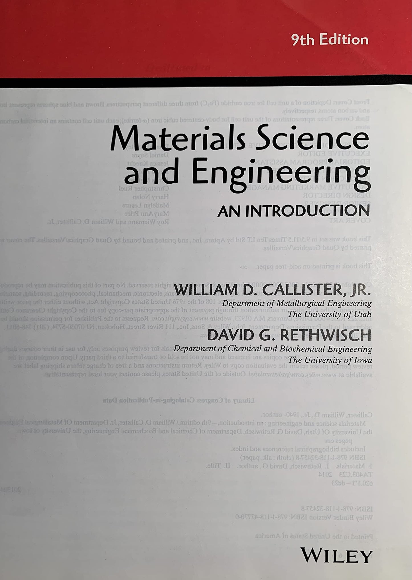 Materials Science and Engineering: An Introduction