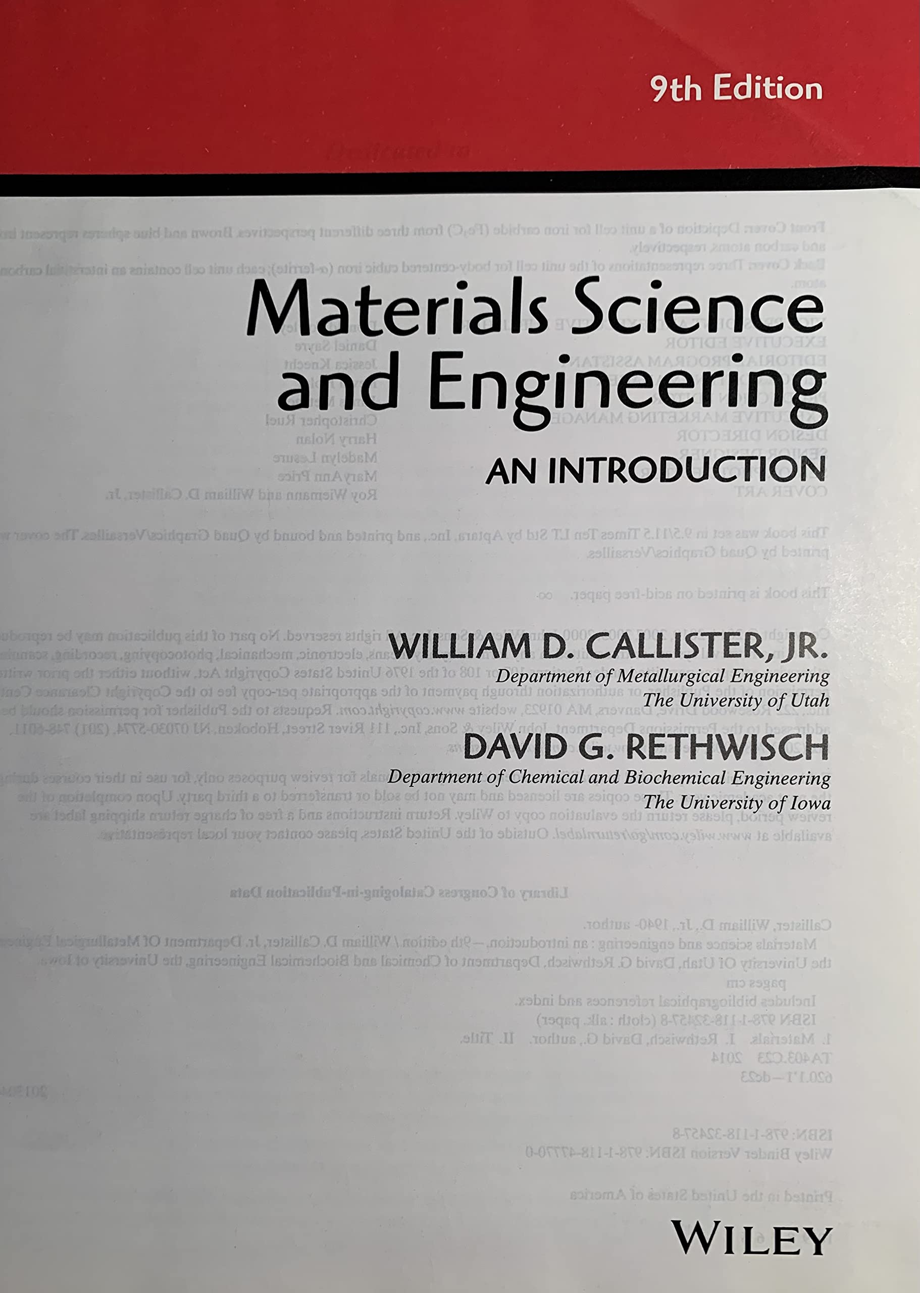 Materials Science and Engineering: An Introduction