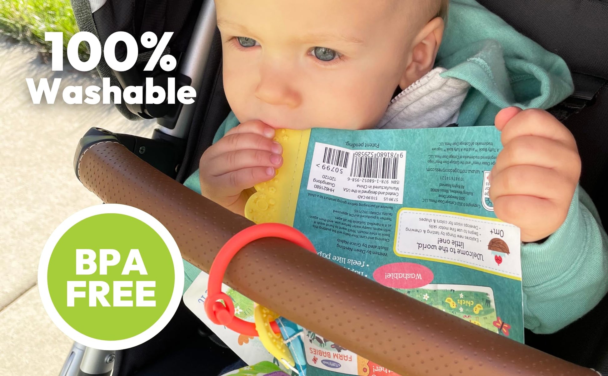 Tuffy Dinosaurs Big & Little (an Opposites Book) - Washable, Chewable, Unrippable Pages With Hole For Stroller Or Toy Ring, Teether Tough, Ages 0-3 (A Tuffy Book)