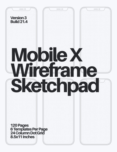 Mobile X Wireframe Sketchpad: White