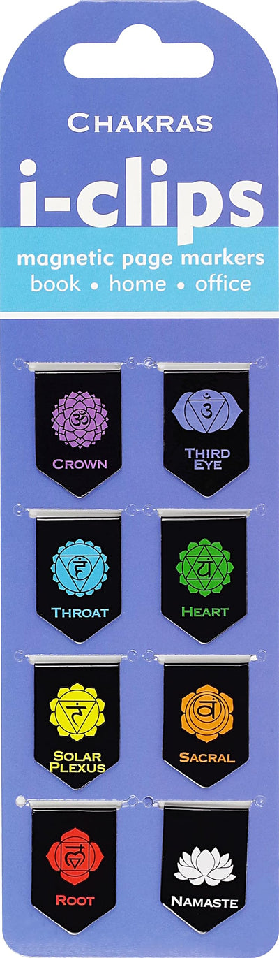 Chakras i-clips Magnetic Page Markers (Set of 8 Magnetic Bookmarks)