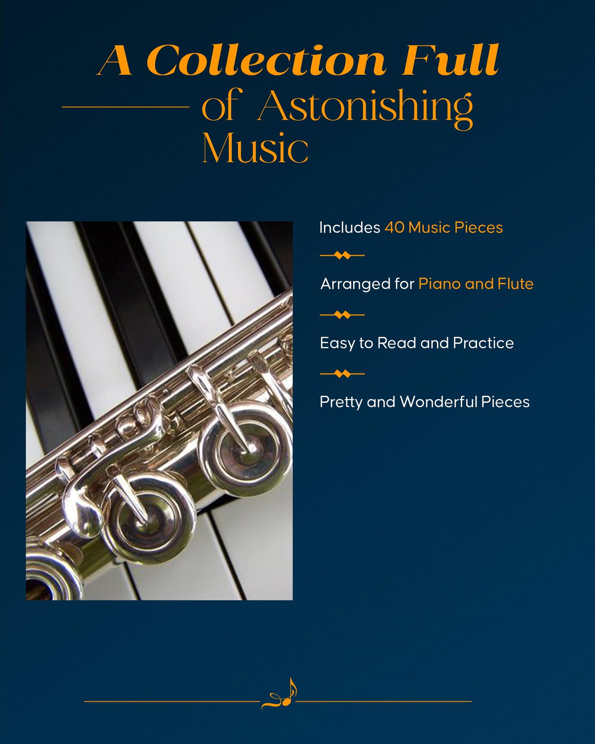 Forty Little Pieces in Progressive Order for Beginner Flute  Classical Sheet Music Flute and Piano Duets  Progressive Baroque and Classical Flute ... and Adults (Louis Moyse Flute Collection)