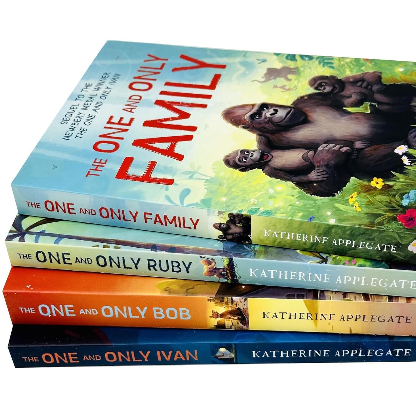 The One and Only Series 4 Books Collection Set By Katherine Applegate(One and Only Ivan, The One and Only Bob, The One and Only Ruby & The One and Only Family)
