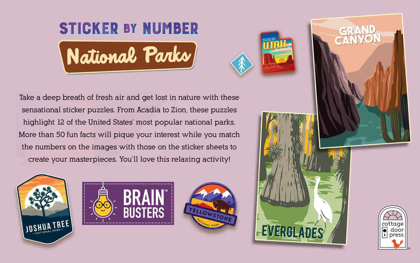 Sticker by Number America's National Parks - 12 Beautiful National Park Scenes