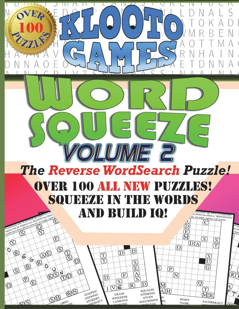 KLOOTO Games WORD SQUEEZE: Vol. 2: The Reverse WordSearch Puzzle
