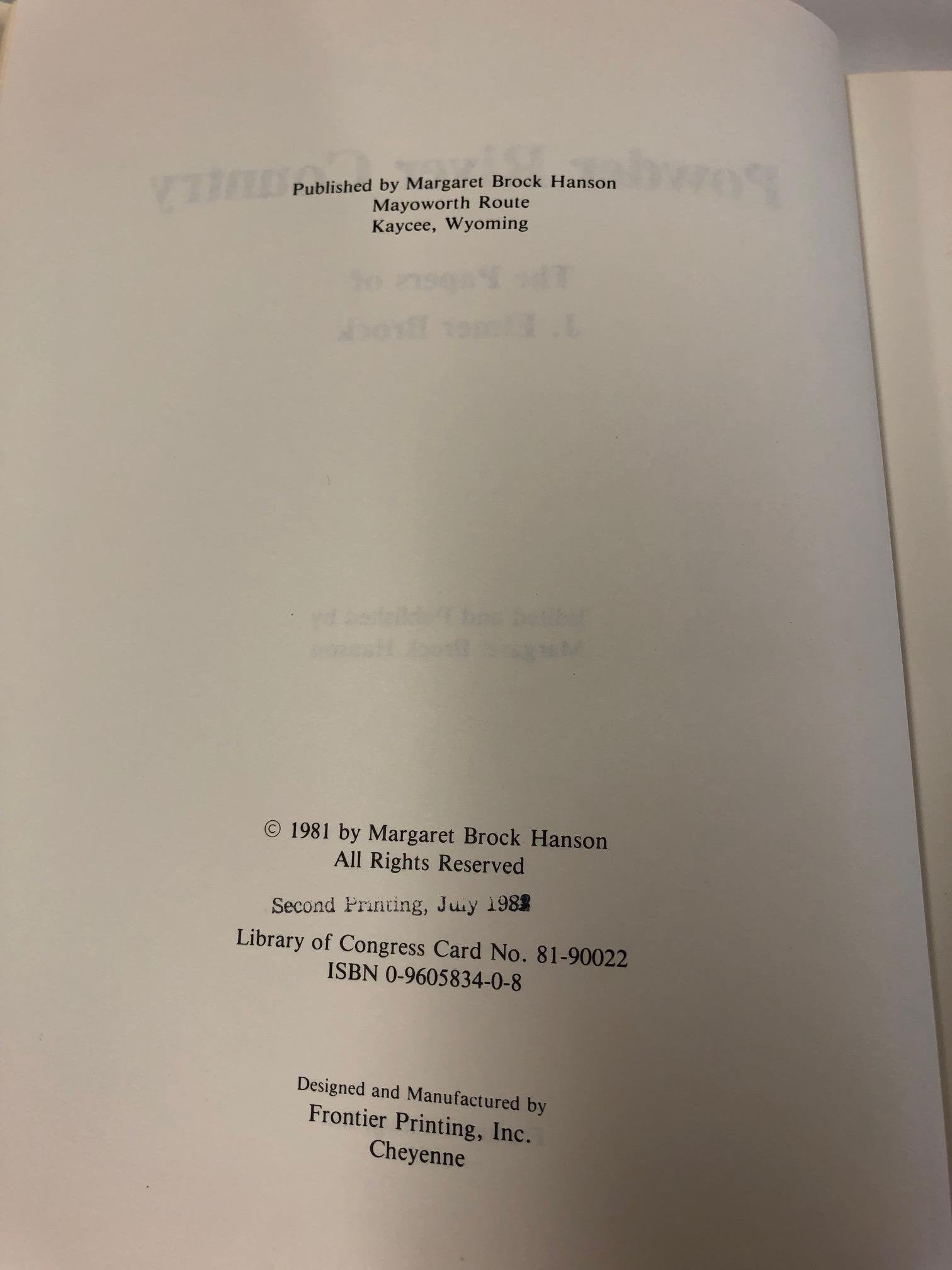 Powder River country: The papers of J. Elmer Brock