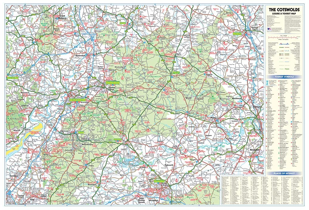 Philip's The Cotswolds: Leisure and Tourist Map (Philip's Red Books)