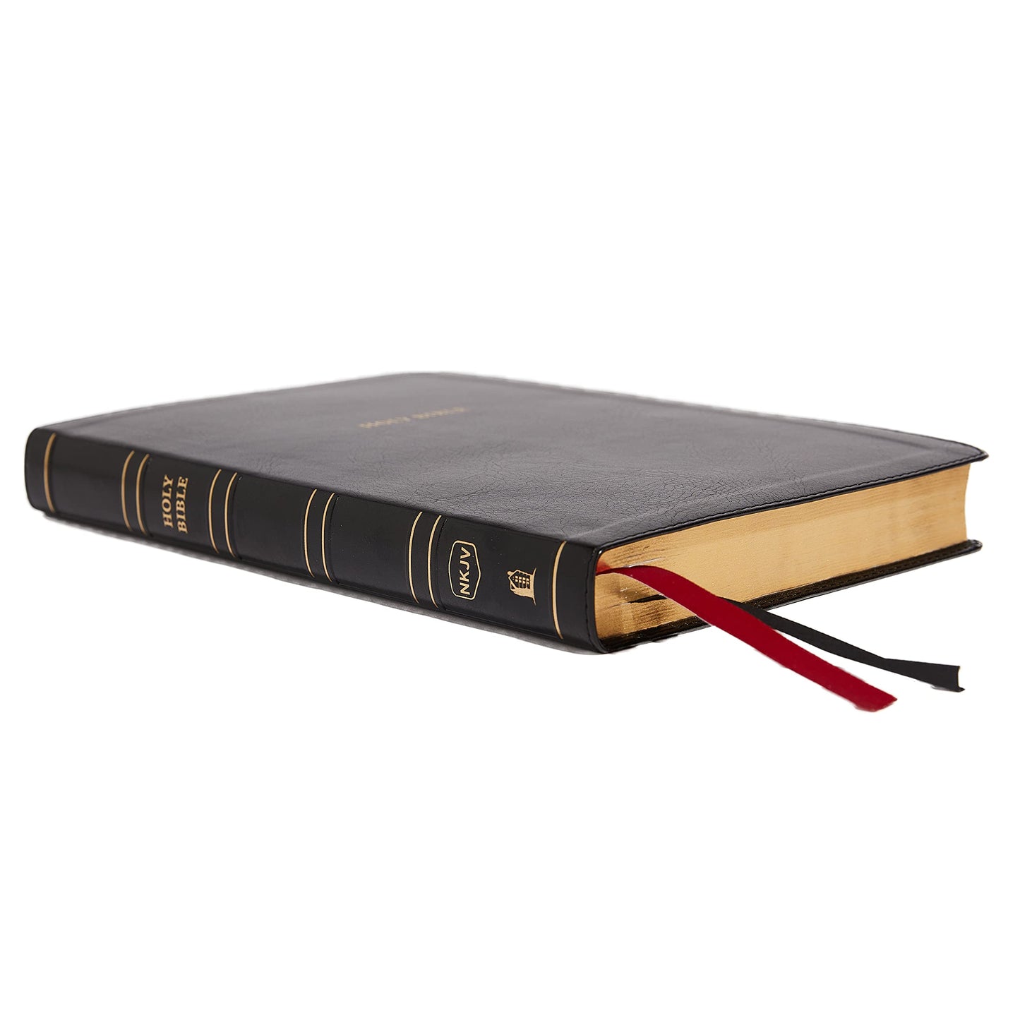 NKJV, Thinline Reference Bible, Large Print, Leathersoft, Black, Thumb Indexed, Red Letter, Comfort Print: Holy Bible, New King James Version
