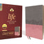 NIV, Life Application Study Bible, Third Edition, Large Print, Leathersoft, Gray/Pink, Red Letter