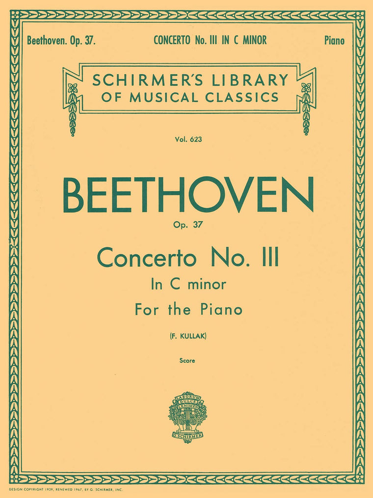 Ludwig van Beethoven: Concerto No. 3 in C Minor, Op. 37  2-Piano Score Sheet Music for Advanced Piano Duet  NFMC Festival Selection 2024-2028 Schirmer Library of Musical Classics Vol. 623