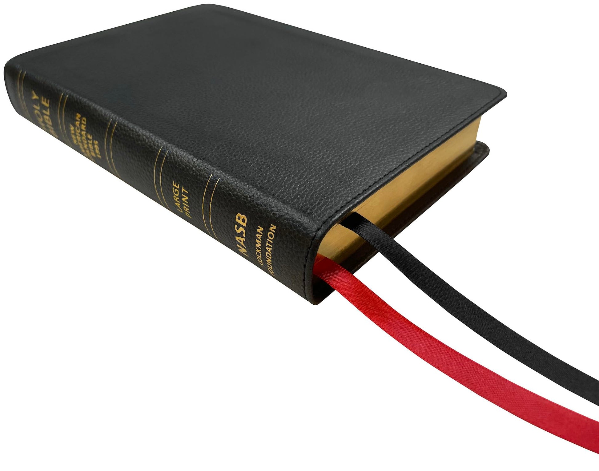 NASB Large Print Compact Bible, Black, Genuine Cowhide Leather, 1995 text