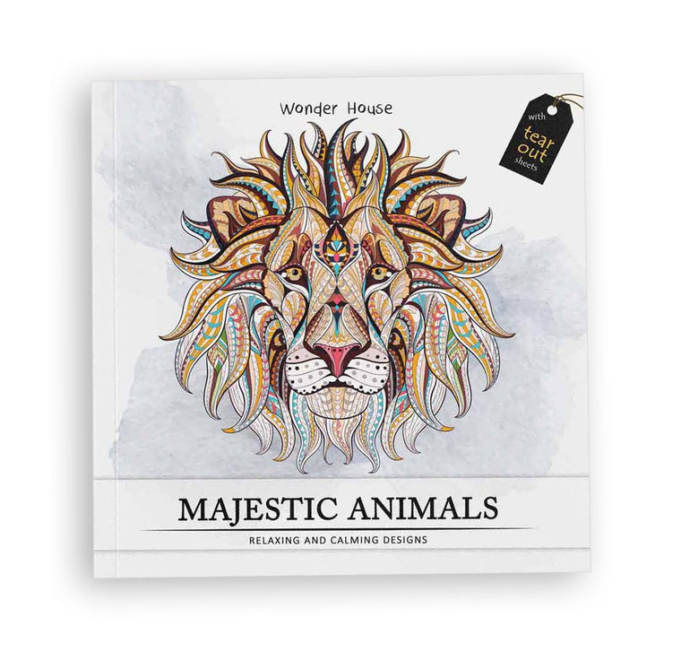Majestic Animals: Colouring books for Adults with tear out sheets