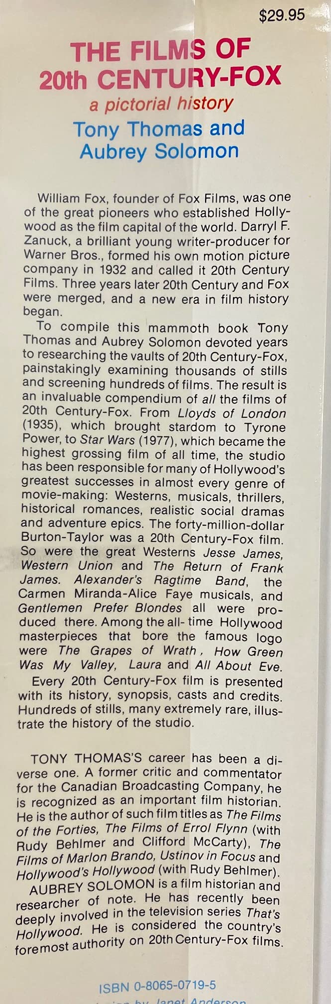 The films of 20th Century-Fox: A pictorial history