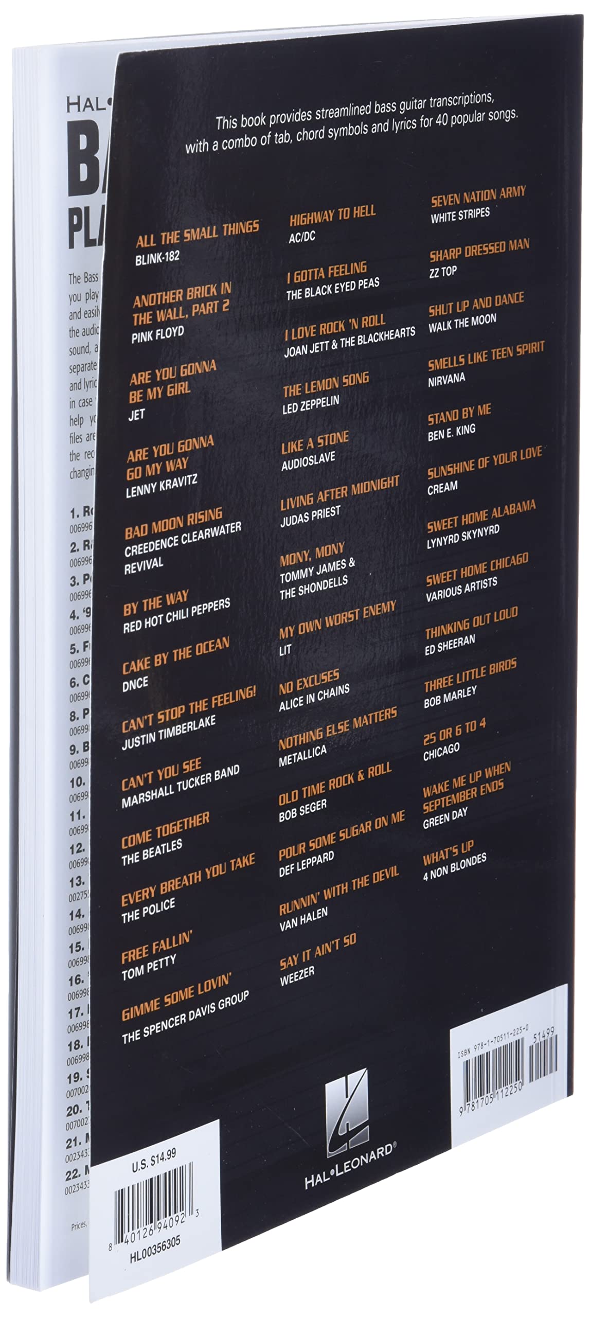 Simple Songs for Bass - The Easiest Bass Guitar Songbook Ever  Beginner-Friendly TAB Sheet Music  Includes Smells Like Teen Spirit, Come Together and More  Hal Leonard Music Book