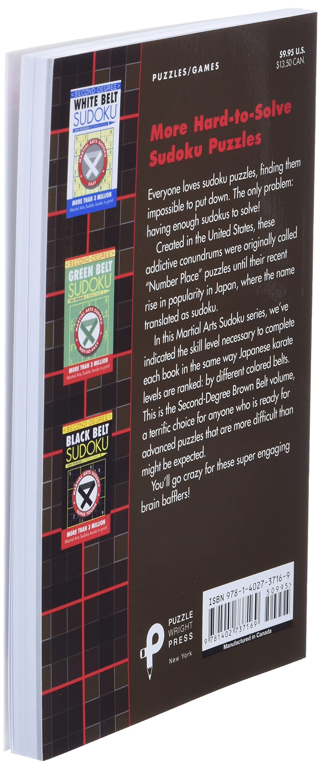 Second-Degree Brown Belt Sudoku (Martial Arts Puzzles Series)