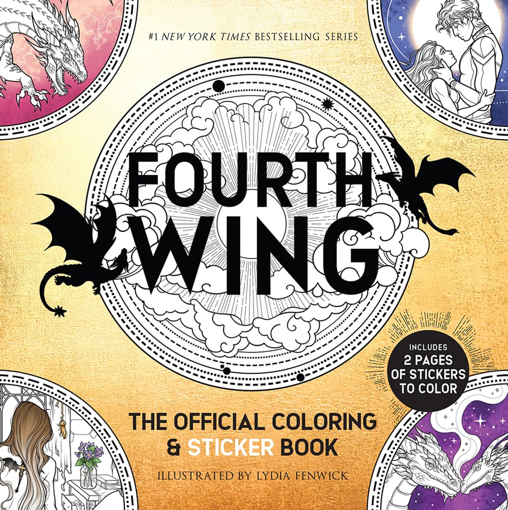 Fourth Wing: The Official Coloring & Sticker Book (Includes 2 Pages of Stickers to Color) (Dover Adult Coloring Books)