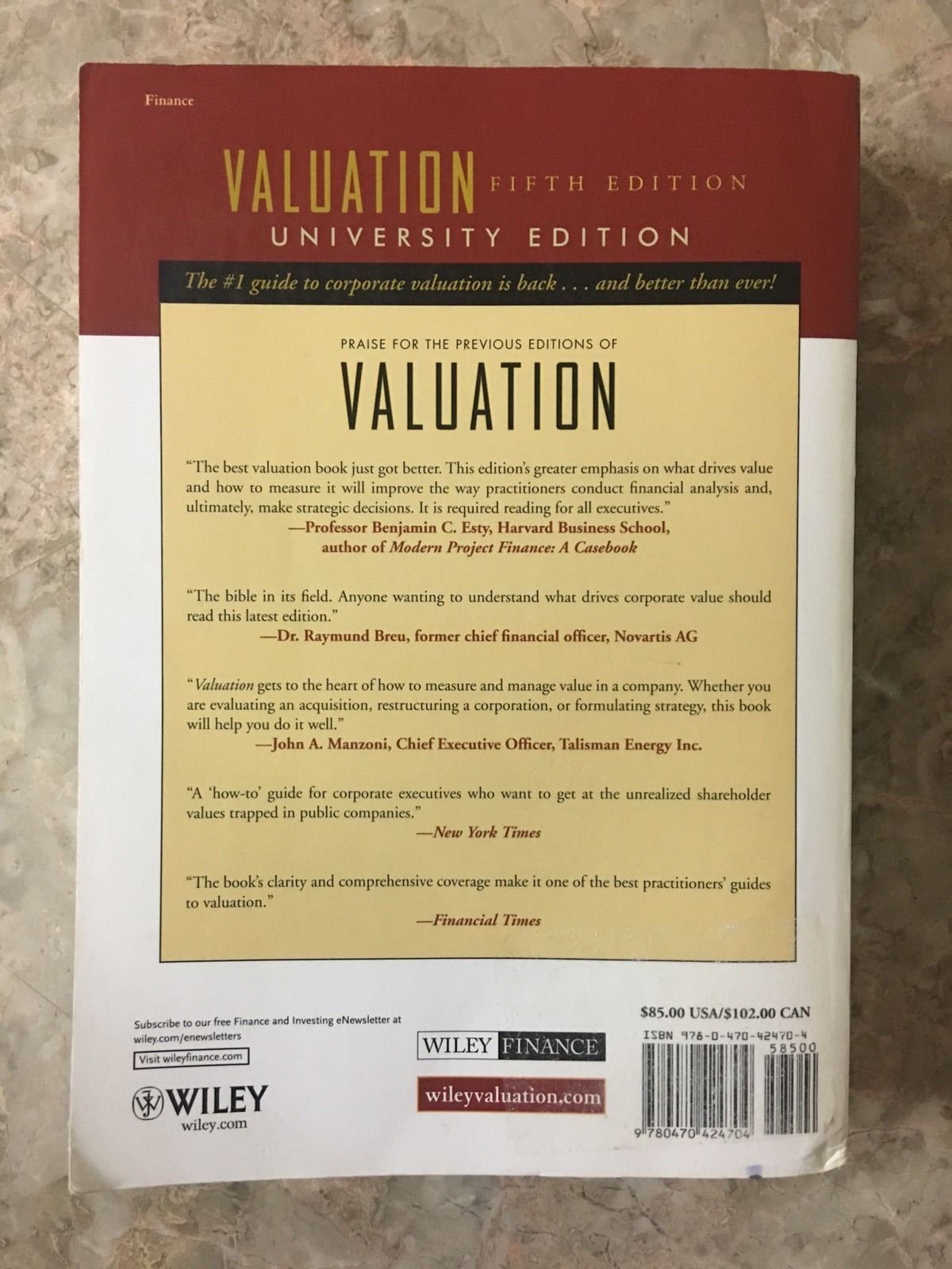 Valuation: Measuring and Managing the Value of Companies, Un