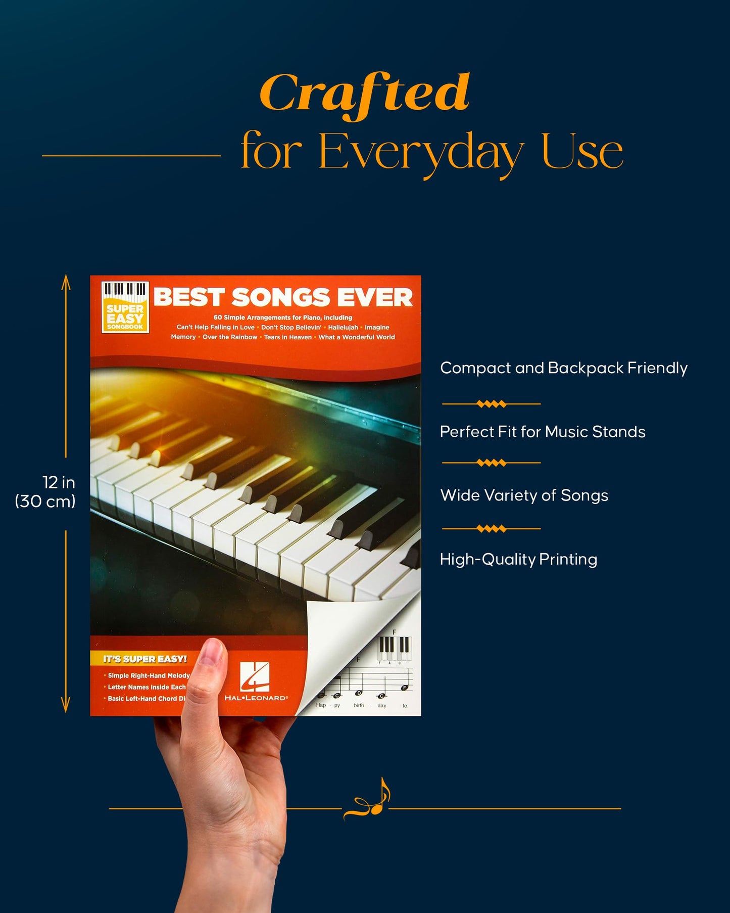 Best Songs Ever Super Easy Piano Songbook - Beginner Piano Book for Adults and Kids with 60 Classic Songs - Piano Sheet Music Book with Lyrics