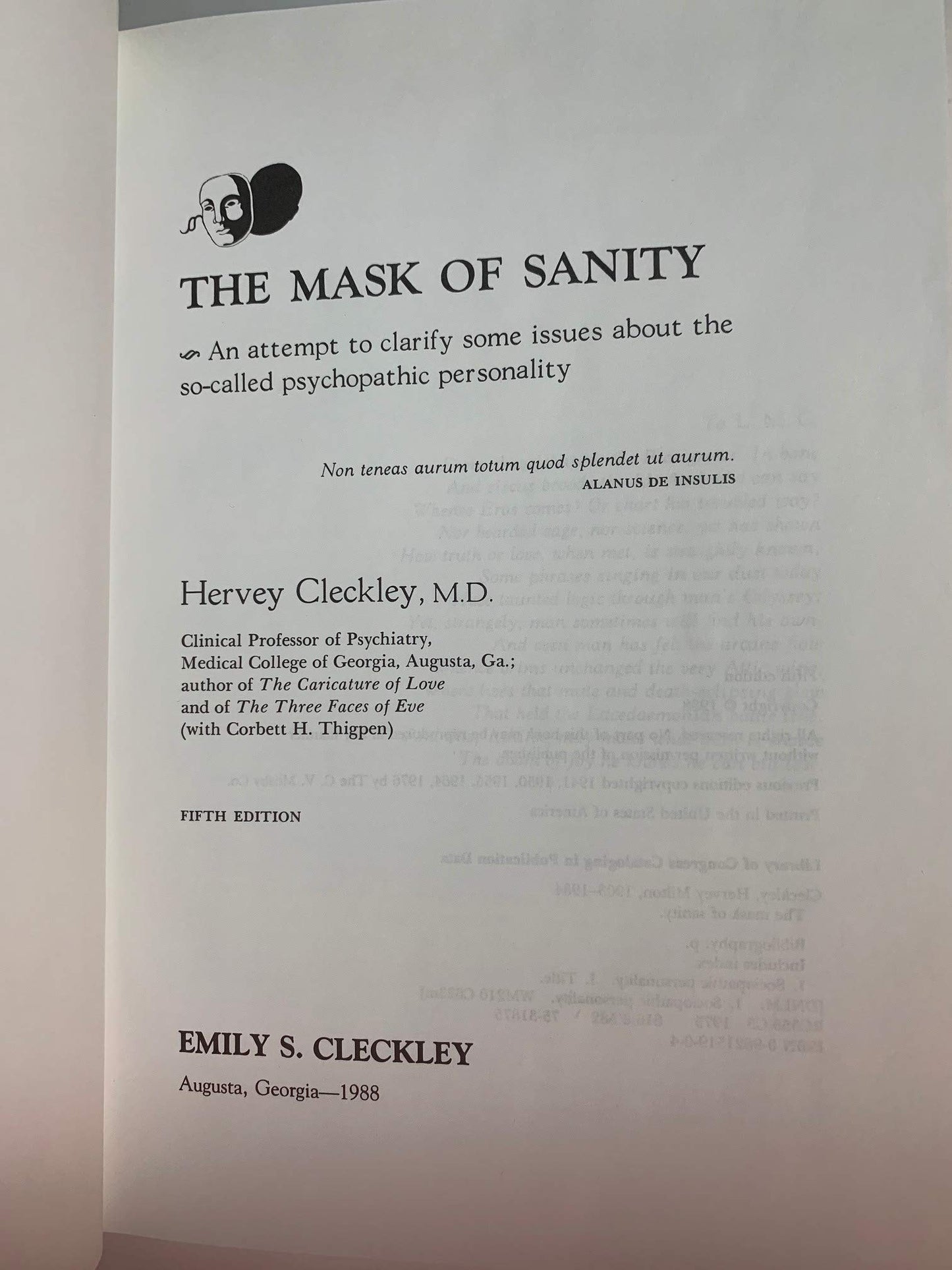 The Mask of Sanity: An Attempt to Clarify Some Issues About