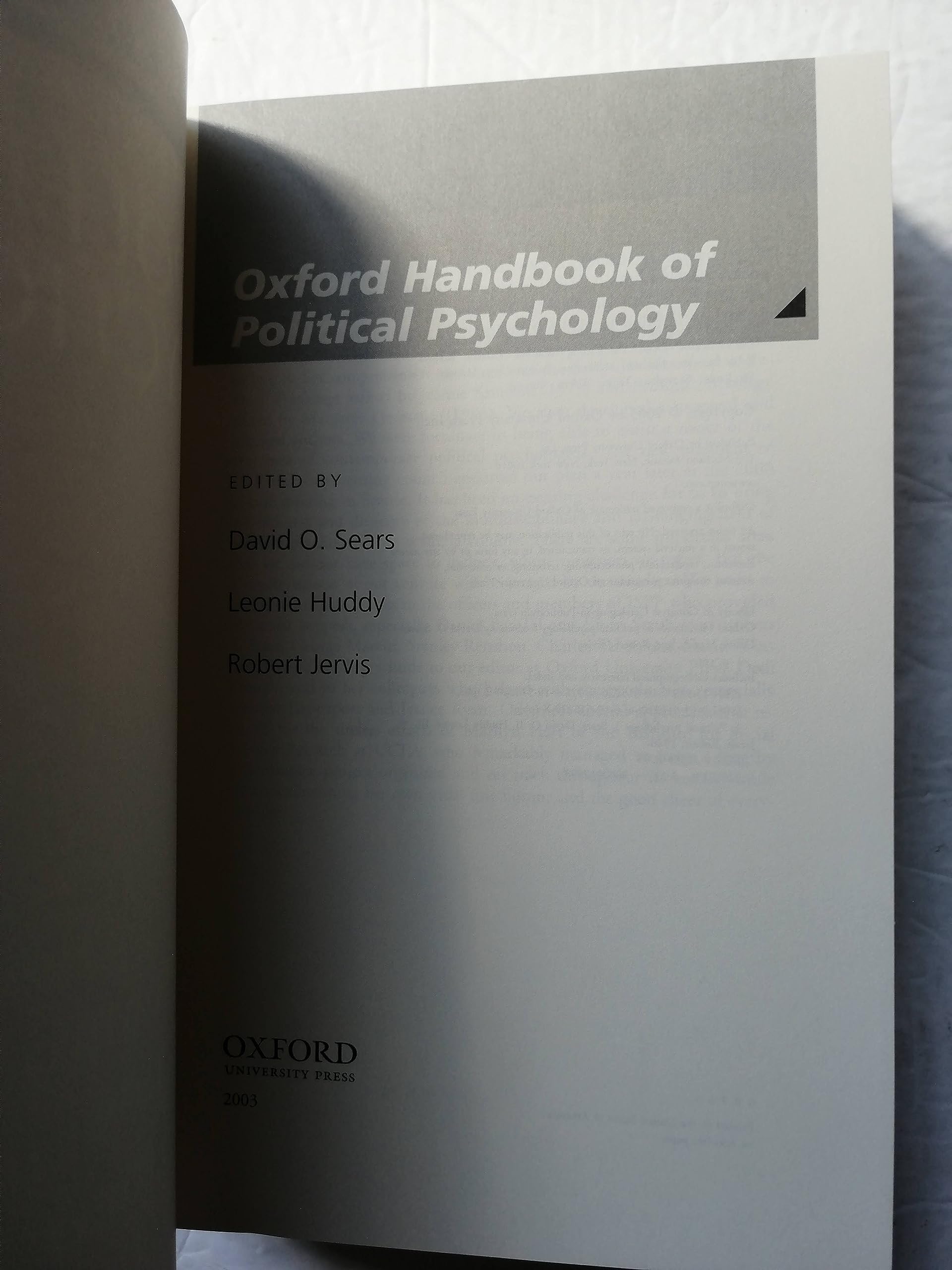 Oxford Handbook of Political Psychology