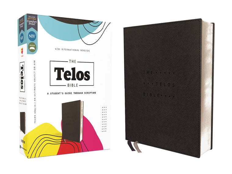 NIV, The Telos Bible, Leathersoft, Charcoal, Comfort Print: A Students Guide Through Scripture