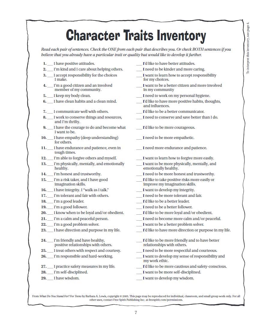 What Do You Stand For?: For Teens: A Guide to Building Character