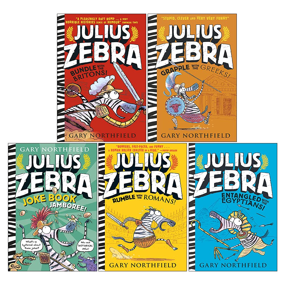 Julius Zebra Series The Toga-Tasic 5 Books Collection Box Set by Gary Northfield (Rumble with the Romans, Bundle with the Britons, Entangled with the Egyptians & MORE!)