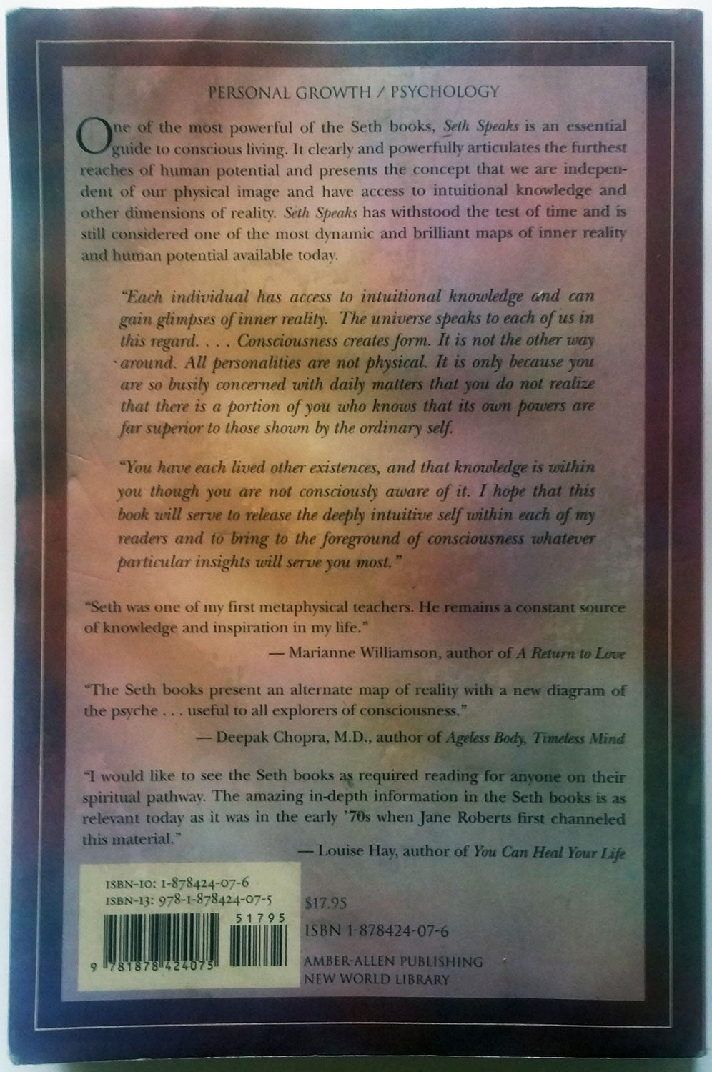 Seth Speaks: The Eternal Validity of the Soul by Jane Roberts