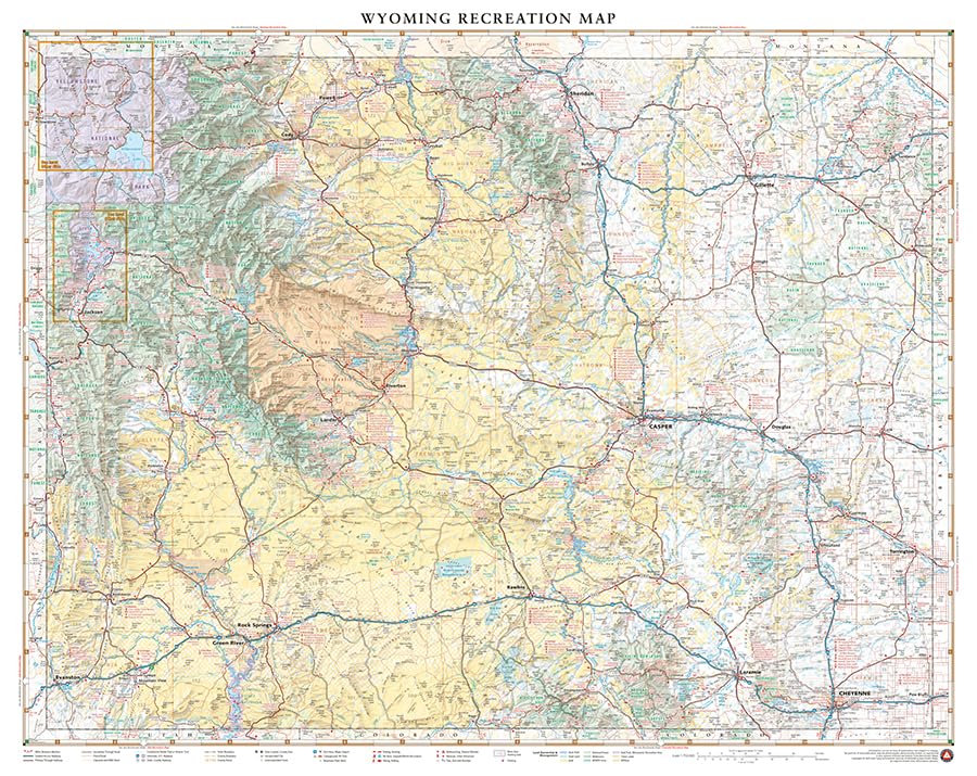 Wyoming, The Cowboy State, Recreation Map - 2025 Edition (Benchmark)