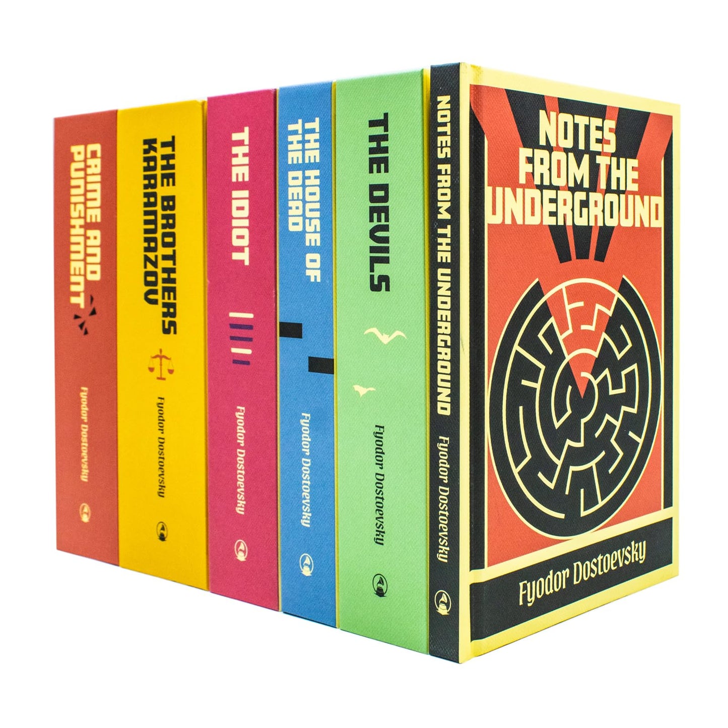 Complete Collection of Fyodor Dostoevsky 6 Hardback Books Box Set: Crime and Punishment, Notes from the Underground, The Idiot, The Brothers Karamazov, The House of the Dead, The Devils