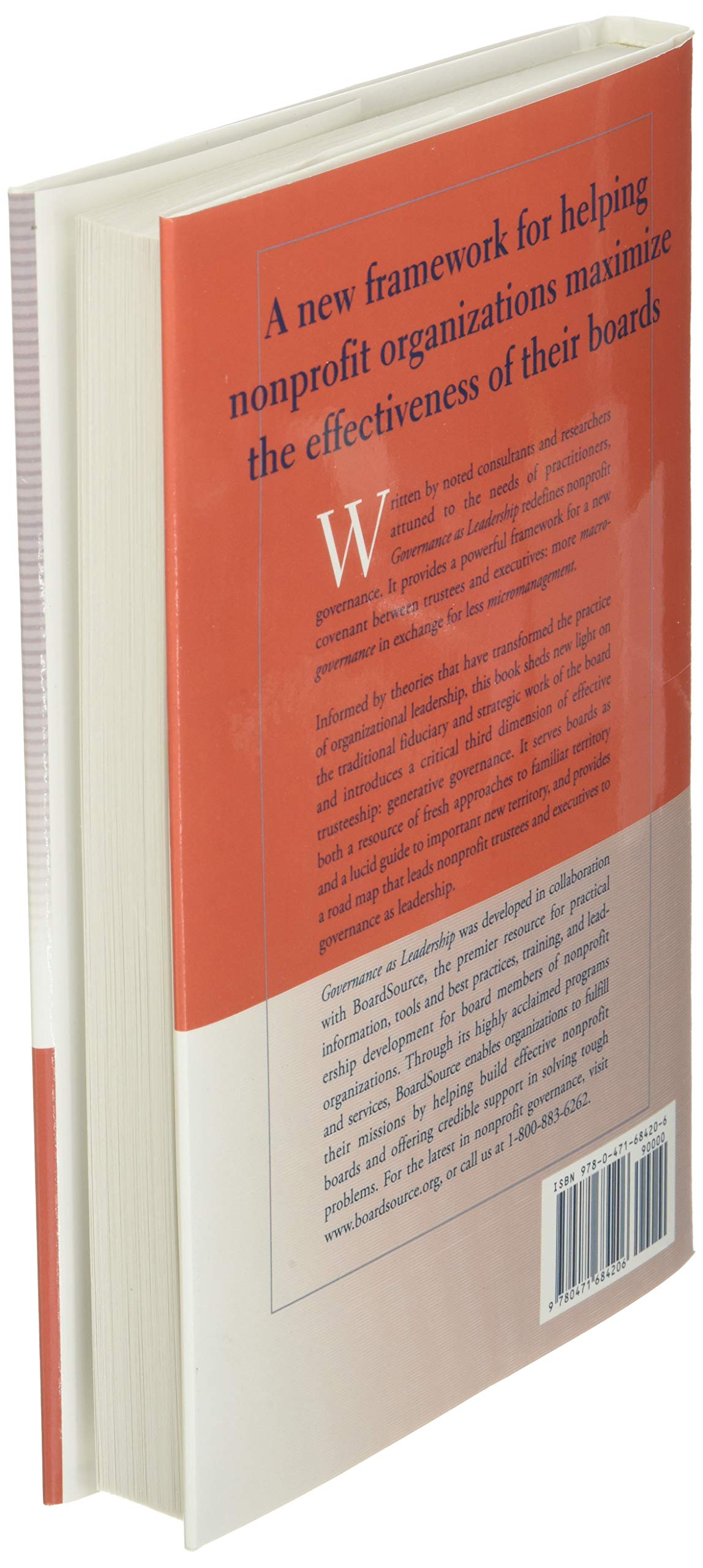 Governance as Leadership: Reframing the Work of Nonprofit Bo